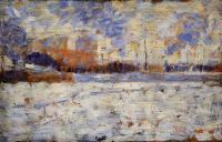Seurat, Georges - Snow Effect, Winter in the Suburbs